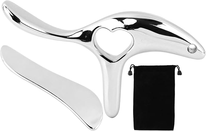 Metal Massage kit, Trigger Point Massage Tool + Gua Sha Muscle Scraper for Deep Tissue Massager, Lymphatic Drainage Massager Fascia Release Tools for Neck, Shoulder, Back, Face(Silver)