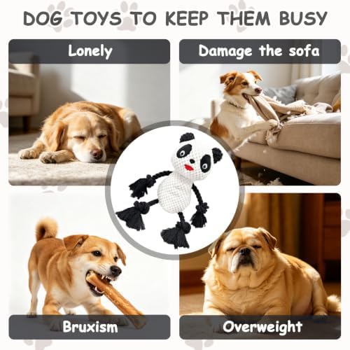 Plush Squeaky Chew Toy for Small Medium Large Dog,(White Panda)