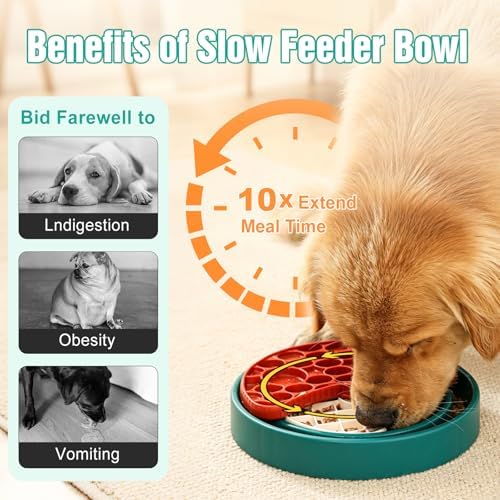 3-Level Slow Feeder Dog Bowl, Interactive Puzzel Toy & Lick Mat