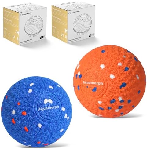 2-Pack Interactive Dog Toys, Smart Automatic Bouncing Vibrating Washable Dog Ball, Durable Pet-Safe E-TPU Material, Type-C Charging, Anti Boredom Dog Toys to Keep Them Busy for Medium & Large Dogs