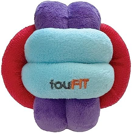FOUFIT FouFouBrands Hide n Seek Knotted Snuffle Ball Treat Dispensing Nosework Toy for Dogs, Red, Blue, Purple, Small