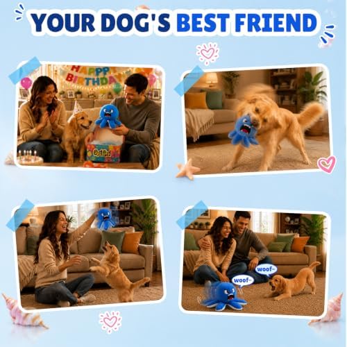 Interactive Octopus Dog Toys to Keep Dogs Entertained(Blue)