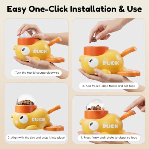 Duck-Shaped Treat Dispenser Toy for Cats and Dogs