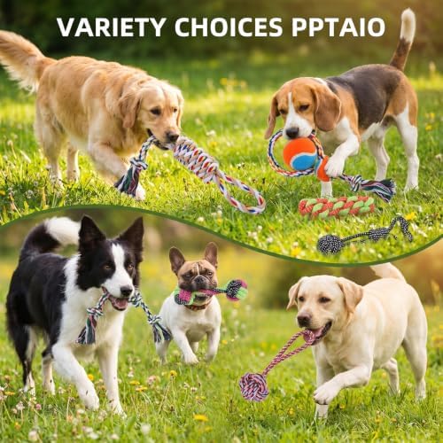 Fumusae 15PCS Dog Rope Toys for Dogs, Interactive Tough Chew Toys for Medium and Small, Heavy Duty Tug of War, Cotton Rope Knot Puppy Dental Toy