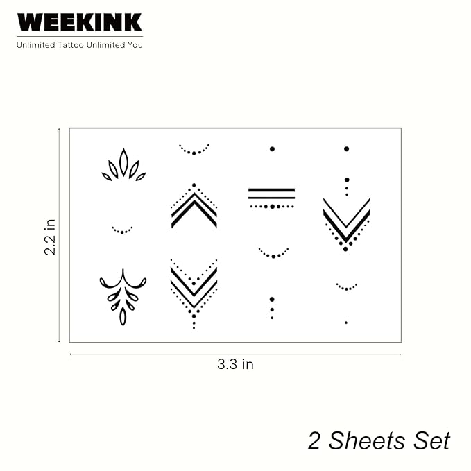2 Sheets Mini Dot & Chevron Ring Tattoo Set for Women – Tiny Sparkle Semi-Permanent Temporary Tattoos for Fingers & Hands