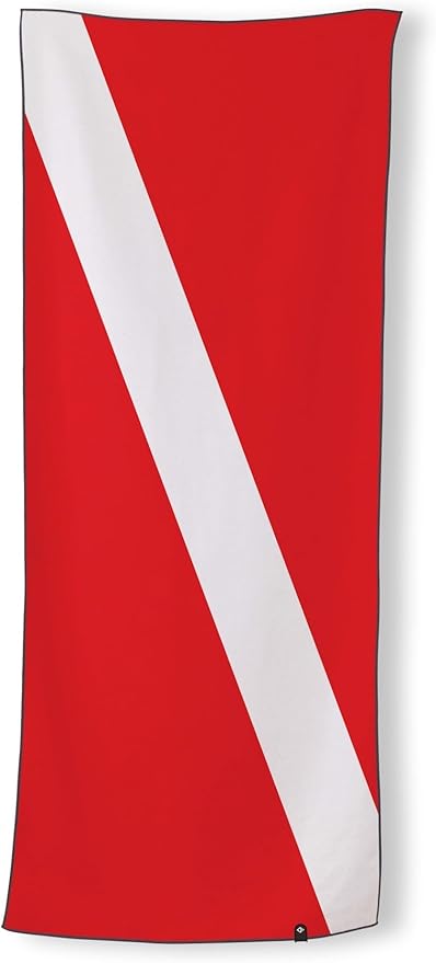 Nomadix Original Towel - Perfect for Beach, Pool, Travel, Camping, Yoga, Scuba - Made with Recycled Materials - Super Absorbent - Sand Resistant - Dive Flag - 72.5x30