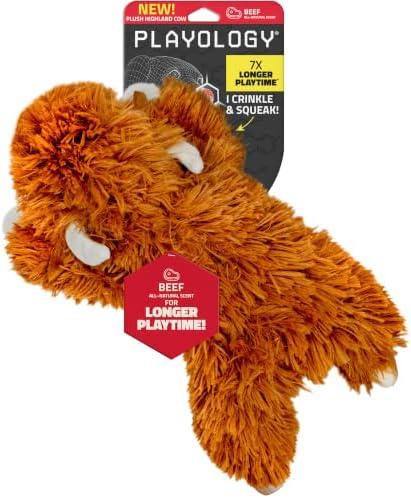 Playology Plush Cow Chew Toy for Large Dogs - Jumbo, Beef Scent