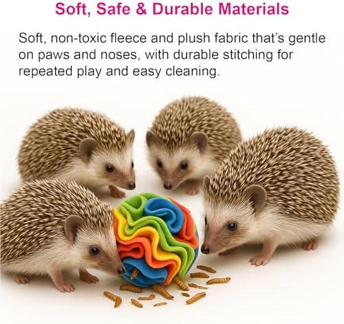 5Pcs Hedgehog Foraging Toy – Snuffle Mat, Snuffle Ball & Carrot Treat Toys for Hedgehog Cage Enrichment, Interactive Feeding Toys for Hedgehog, Rabbit & Guinea Pig, Small Pet Foraging Toys