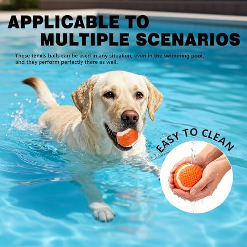 MECOOL Tennis Balls for Dogs 2.5in 20PCS Fetch Interactive Dog Balls Durable Toys for Cleaning Teeth Indoor/Outdoor Playing for Dogs(Blue and Orange)