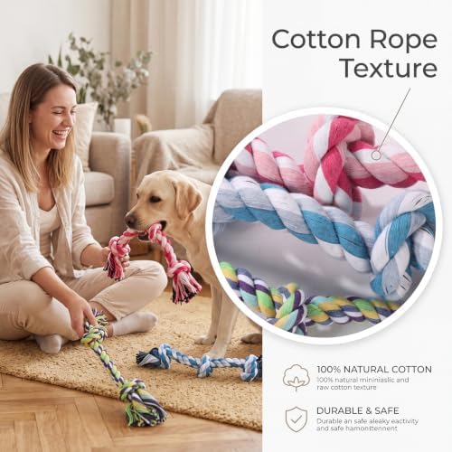 ondware Dog Rope Toys 3 Pack, Cotton Chew Tug Toys for All Dogs