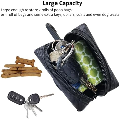 2 Pack Dog Poop Bag Holder for Leash + 80 Count Doggie Waste Bag, Black