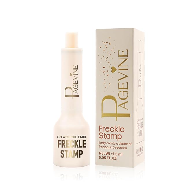 Freckle Stamp Pen, Natural Fake Freckle Makeup Pen，Waterproof Quick Dry Long Lasting Soft Faux Freckles, Lifelike Magic Stamp Marker for Sunkissed Makeup (Dark)