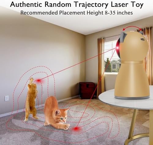Valonii Interactive Cat Laser Toy Automatic for Indoor Cats,Real Random Trajectory Rechargeable Laser Cat Toys for Indoor Cats/Kittens/Dogs