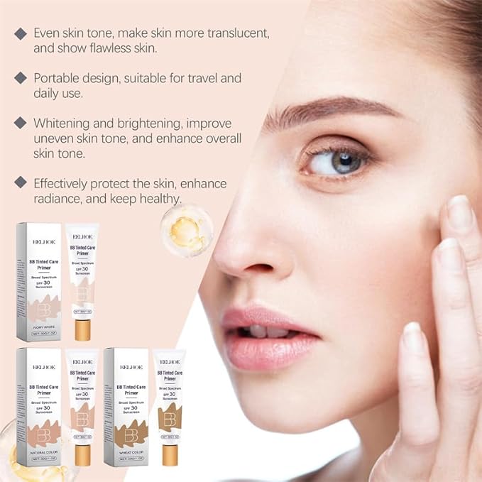 BB Tinted Moisturizer SPF 30, Full Coverage Light-Medium Skin Color Light Hydrating & Smoothing. (wheat color)