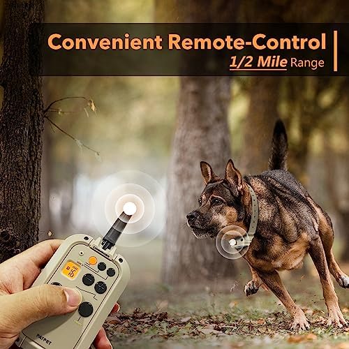 Dog Training Collar with APP Control - 2-in-1 E Collar for Dogs Training 1/2 Mile Range Bluetooth-Enabled Waterproof Dog Training Collar with Remote Control Electric Dog Collar for 15-140 Lbs Dogs