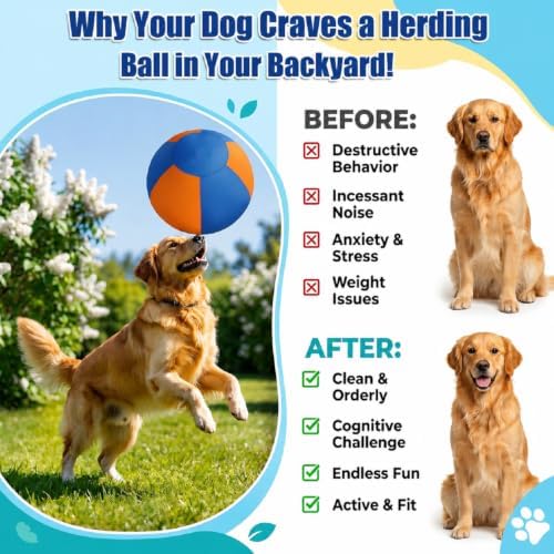 21'' Dog Herding Ball,Bite Resistant Anti-Burst Training Toy