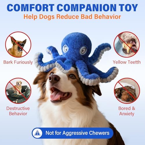 Interactive Octopus Dog Squeaky Toy - Plush Crinkle Tug & Chew