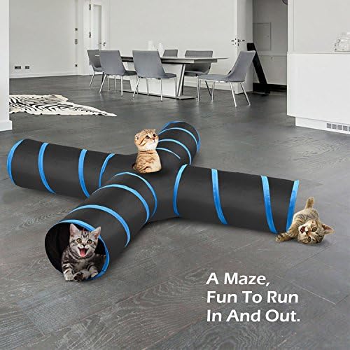 Pawaboo Cat Tunnel Tube 4 Way, 25x53cm, Blue