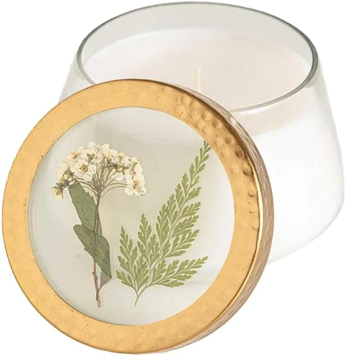 Rosy Rings Pressed Floral Candle - Aromatherapy Candles, Long Lasting Scented Luxury Candles for Home Decor, Botanicals Gifts Notes of Clary Sage, Santal, Red Cedar, Musk Medium (Forest)