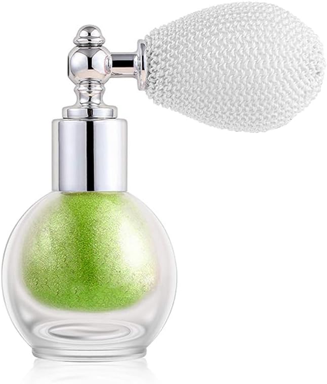 Light Green Glitter Spray for Face and Body, Rich Color Loose Shimmer Powder Long Lasting Sparkly Spray High Gloss Makeup for Women Rave Festival Prom Stage Wedding Party, #9