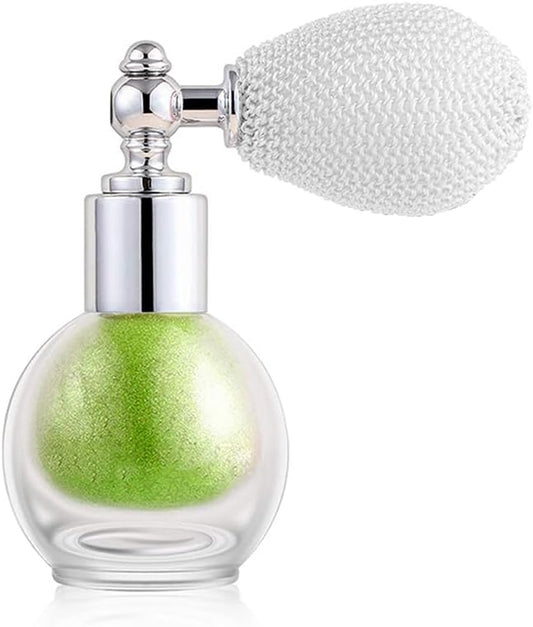 Light Green Glitter Spray for Face and Body, Rich Color Loose Shimmer Powder Long Lasting Sparkly Spray High Gloss Makeup for Women Rave Festival Prom Stage Wedding Party, #9