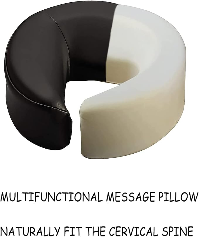 Massage Headrest - Aluminum Adjustable U-Shaped Pillow for Bed & Face Cradle - Beauty Spa Equipment