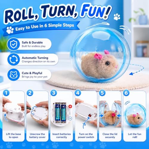 Self-Rolling Interactive Cat Ball, 360° Rotating Automatic Pet Toy