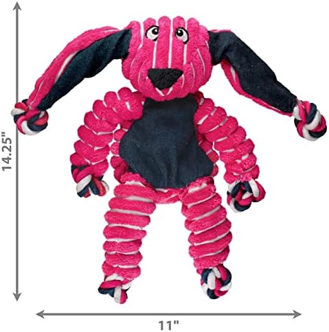 Kong Floppy Knots Rope and Plush Dog Toy, Bunny, Medium/Large