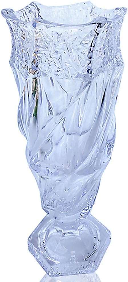 Glass Flower vase 2.4lb 9.5inch,Bohemian Style, for Centerpieces,Wedding,Home Decor Glass Vase (Clear)