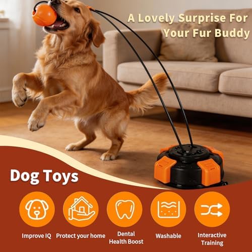 Interactive Suction Cup Tug Toy for Medium & Large Dogs, Durable Chew Toy for Teething, Boredom Buster & Enrichment Toy with Fun Challenges