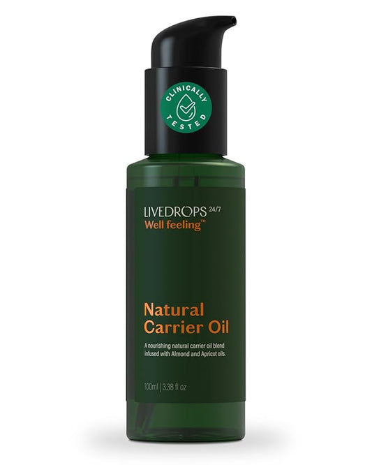 Livedrops 24/7 Unscented Carrier Oil for Essential Oils – Skin Safe, Vegan, Odorless, Fast Absorbing – Mix for Dilution, Massage, Hair & Face Care – Crafted in France – Clinically Tested