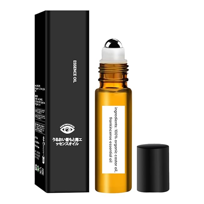 Roller Ball Castor Oil Applicator, Castor Oil Frankincense Rollerball, Rollerball Castor Oil for Eyes, Dark Circles, Puffiness, and Fine Lines