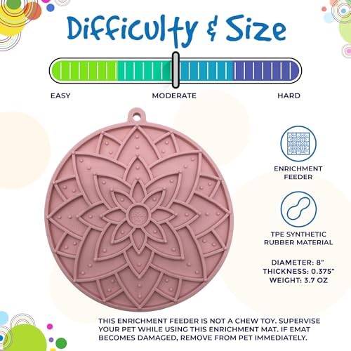 SodaPup Lotus eMat – Durable Enrichment Feeder Made in USA from Non-Toxic, Pet-Safe, Food Safe Rubber for Mental Stimulation, Avoiding Overfeeding, Fresh Breath, Digestive Health, Calming, & More