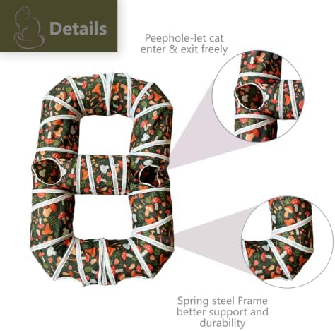 8-Shaped Cat Tunnel Toy Interactive Foldable Playhouse Maze Toys for Cats, Kittens, Rabbits & Small Pets with Playing Balls Collapsible Play Tube for Indoor Fun & Exercise (Brown)