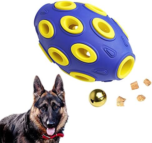 Treat Dispensing Dog Toys - Squeaky Dog Toys for Aggressive Chewers - Tough Interactive Fetch Tennis Balls Toys for Medium Large Breed