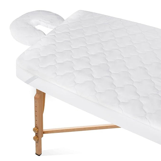 2-Piece Waterproof Massage Table Sheet Set, Extra Soft, Cushy, for Massage Tables, Includes Massage Fitted Sheet and Face Rest Cover, White