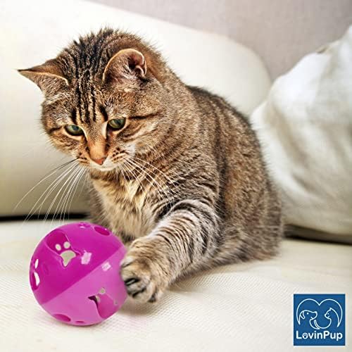 Large Cat Ball Toy with Bell – Pink (3 Pack)