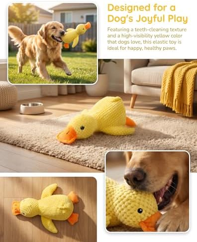 JINTONE Funny Dog Toy,Yellow Squeaky Dog Toy Duck for Dogs(Small Size)