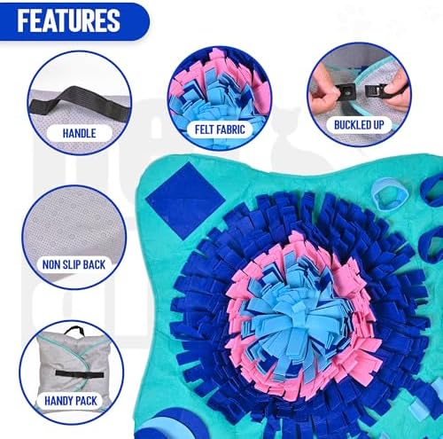 PET ARENA Large Sniffing Mat 25 x 25 Inch Interactive Feeding Toy