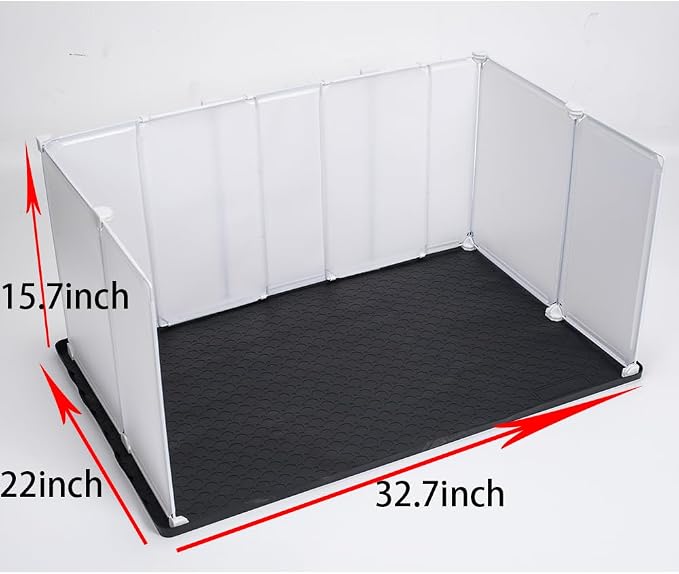 Litter Box Splash Guard, Litter Box Pee Shields for Dogs, Easy to Clean Indoor Dog Fence with Puppy Pee Pad Holder Tray Fits