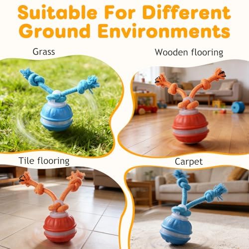 2 Mixed Zealburst Dog Toy, Interactive Dog Toys, 360° Smart Automatic Rolling Moving, Upgraded Motion Activated Squeaky Cat Balls, USB Rechargeable Smart Motion Pet Ball for Bored Pet Cats Dogs