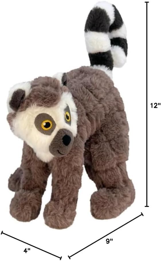 KONG Scampers Wildlife Plush Dog Toys – Variety 3-Pack Bundle (Red Panda, Lion, Lemur) – Soft & Durable with Low-Tone Squeaker – Great for Medium & Large Dogs