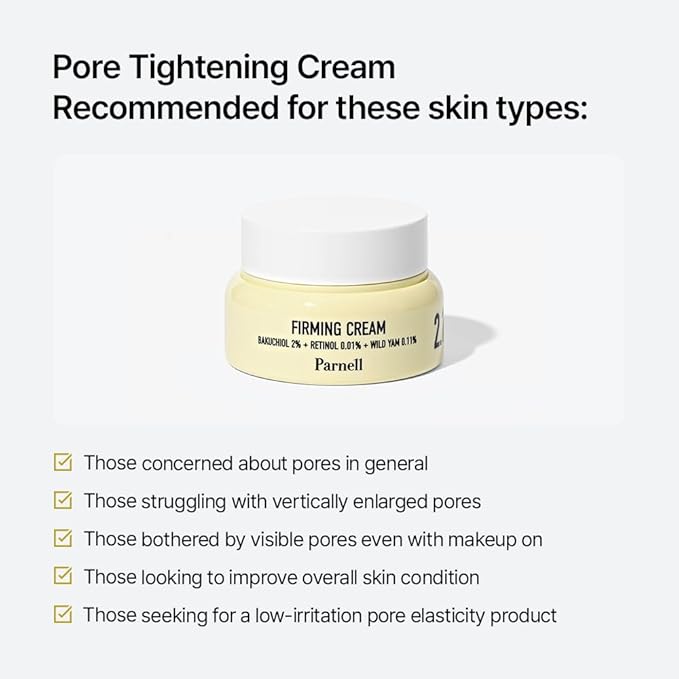 Parnell Bakuchiol Retinol Wild Yam Cream | Pore Care Moisturizer for Elasticity Support & Youthful Look | Dual Retinol K-Beauty (1.69 fl oz)