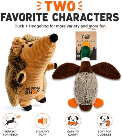Dog Toy Squeak Toys Hedgehog | Mallard-Shaped | Shaped Pet Toys | Duck Dog Toys for Large Dogs | Mallard Dog Toy | Dog Chew Toys | Stuffed Toys Interactive Animal