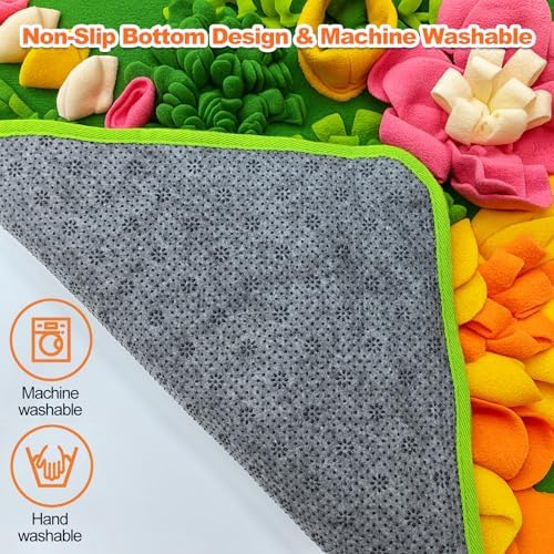 Rabbit Foraging Mat, 20"x20" Pet Snuffle Mat Interactive Snuffle Feeding Toy for Rabbits Guinea Pigs Chinchillas, Washable Pet Feed Game Bunny Toys to Stimulate Natural Foraging Skills