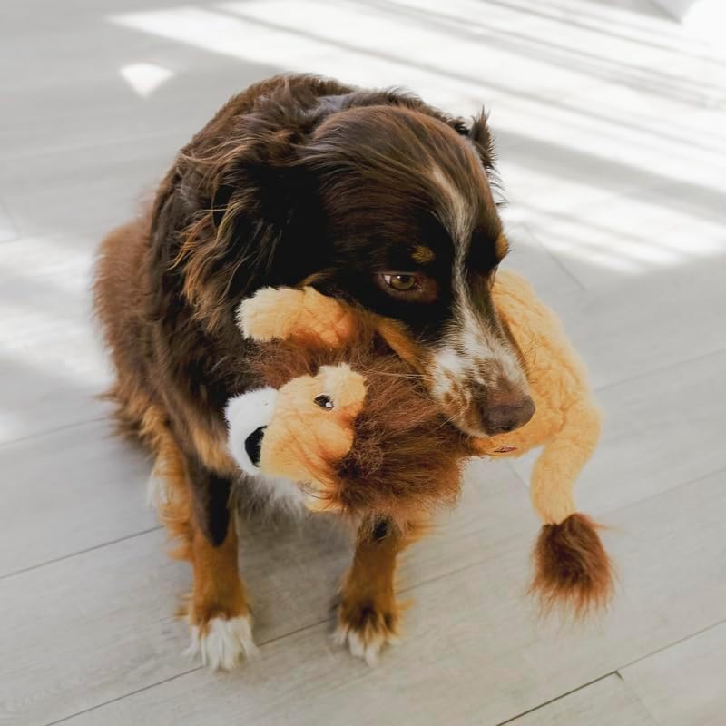 KONG Scampers Wildlife Plush Dog Toys – Variety 3-Pack Bundle (Red Panda, Lion, Lemur) – Soft & Durable with Low-Tone Squeaker – Great for Medium & Large Dogs
