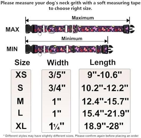 Martingale Collar for Dogs with Buckle No Pull, Purple Butterfly, M
