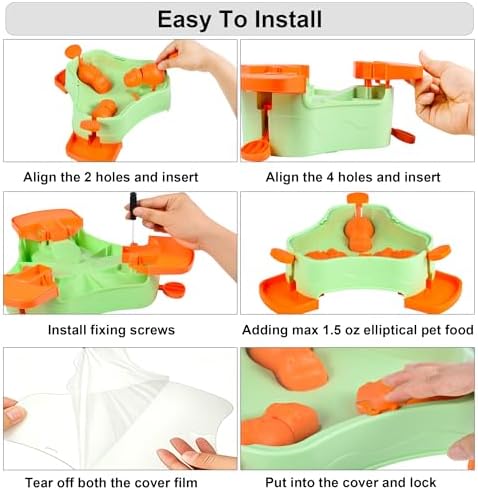 Dog Cat Treat Dispenser Slow Feeder Toy, 3-in-1 Interactive Dog Puzzle Press Toys, Dog Enrichment Toy No-Slip Interactive Brain Training Toys for Smart Dog Cats (Yellow/Green)