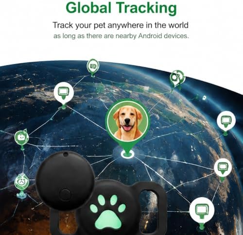 GPS Collar for Dogs, Pet Tracker for Dogs (Android Only), Waterproof Smart Tag Compatible with Google Find My, No Monthly Fee, Dog GPS Tracker Collar for Small Large Dogs (Tracker for Dog)