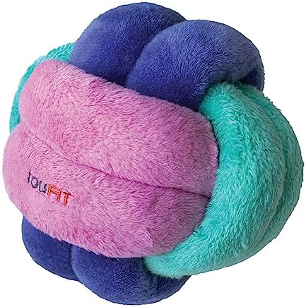 FOUFIT FouFouBrands Hide n Seek Knotted Snuffle Ball Treat Dispensing Nosework Toy for Dogs, Pink, Green Purple, Large